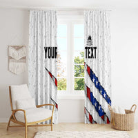Personalized American Flag Bowling Team Window Curtain Pins and Ball Torn Stripes and Patterned White - Wonder Print Shop
