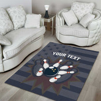 Custom Bowling Ball and Pins Area Rug American Flag Stars and Stripes in Grunge Patriotic - Wonder Print Shop