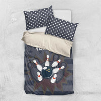 Custom Bowling Ball and Pins Bedding Set American Flag Stars and Stripes in Grunge Patriotic - Wonder Print Shop