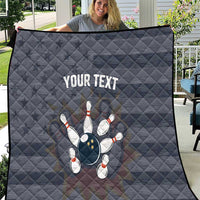 Custom Bowling Ball and Pins Quilt American Flag Stars and Stripes in Grunge Patriotic - Wonder Print Shop