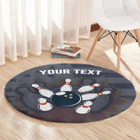 Custom Bowling Ball and Pins Round Carpet American Flag Stars and Stripes in Grunge Patriotic - Wonder Print Shop