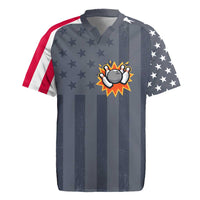 Custom Bowling Ball and Pins Rugby Jersey American Flag Stars and Stripes in Grunge Patriotic - Wonder Print Shop