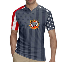 Custom Bowling Ball and Pins Rugby Jersey American Flag Stars and Stripes in Grunge Patriotic - Wonder Print Shop