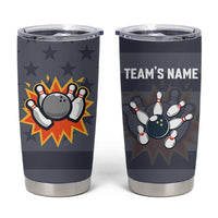 Custom Bowling Ball and Pins Tumbler Cup American Flag Stars and Stripes in Grunge Patriotic - Wonder Print Shop