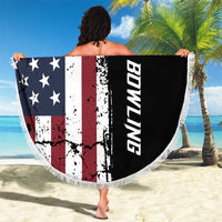 Grunge American Flag Custom Bowling Beach Blanket Pins Graphic and Team Text Layout Design - Wonder Print Shop