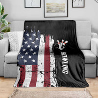 Grunge American Flag Custom Bowling Blanket Pins Graphic and Team Text Layout Design - Wonder Print Shop