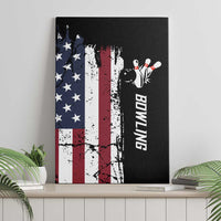 Grunge American Flag Custom Bowling Canvas Wall Art Pins Graphic and Team Text Layout Design - Wonder Print Shop