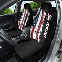 Grunge American Flag Custom Bowling Car Seat Cover Pins Graphic and Team Text Layout Design - Wonder Print Shop