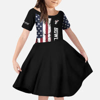 Grunge American Flag Custom Bowling Family Matching Mermaid Dress and Hawaiian Shirt Pins Graphic and Team Text Layout Design - Wonder Print Shop
