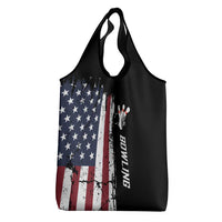 Grunge American Flag Custom Bowling Grocery Bag Pins Graphic and Team Text Layout Design - Wonder Print Shop