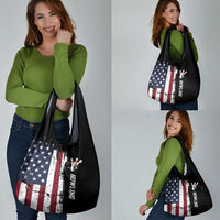 Grunge American Flag Custom Bowling Grocery Bag Pins Graphic and Team Text Layout Design - Wonder Print Shop