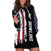 Grunge American Flag Custom Bowling Hoodie Dress Pins Graphic and Team Text Layout Design - Wonder Print Shop