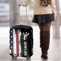 Grunge American Flag Custom Bowling Luggage Cover Pins Graphic and Team Text Layout Design - Wonder Print Shop