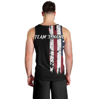 Grunge American Flag Custom Bowling Men Tank Top Pins Graphic and Team Text Layout Design - Wonder Print Shop