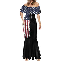 Grunge American Flag Custom Bowling Mermaid Dress Pins Graphic and Team Text Layout Design - Wonder Print Shop