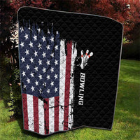 Grunge American Flag Custom Bowling Quilt Pins Graphic and Team Text Layout Design - Wonder Print Shop