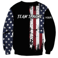 Grunge American Flag Custom Bowling Sweatshirt Pins Graphic and Team Text Layout Design - Wonder Print Shop