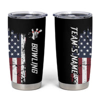Grunge American Flag Custom Bowling Tumbler Cup Pins Graphic and Team Text Layout Design - Wonder Print Shop