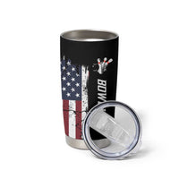 Grunge American Flag Custom Bowling Tumbler Cup Pins Graphic and Team Text Layout Design - Wonder Print Shop