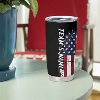 Grunge American Flag Custom Bowling Tumbler Cup Pins Graphic and Team Text Layout Design - Wonder Print Shop