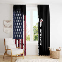 Grunge American Flag Custom Bowling Window Curtain Pins Graphic and Team Text Layout Design - Wonder Print Shop