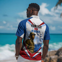 Personalized Harlem Hellfighters Hawaiian Shirt Vintage WWI Military History Patriotic Art