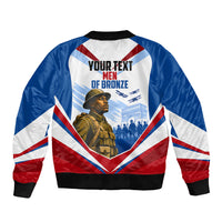 Personalized Harlem Hellfighters Sleeve Zip Bomber Jacket Vintage WWI Military History Patriotic Art