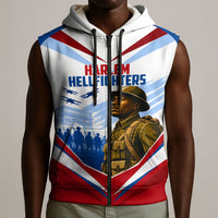 Personalized Harlem Hellfighters Sleeveless Zip Hoodie Vintage WWI Military History Patriotic Art
