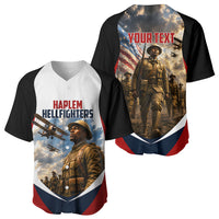 Personalized Harlem Hellfighters Baseball Jersey WWI African American Soldiers Patriotic Vintage Art