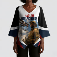Personalized Harlem Hellfighters Kimono Sleeve Blouse WWI African American Soldiers Patriotic Vintage Art