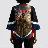 Personalized Harlem Hellfighters Kimono Sleeve Blouse WWI African American Soldiers Patriotic Vintage Art