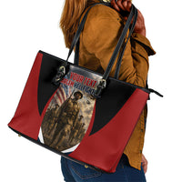 Personalized Harlem Hellfighters Leather Tote Bag WWI African American Soldiers Patriotic Vintage Art