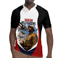 Personalized Harlem Hellfighters Rugby Jersey WWI African American Soldiers Patriotic Vintage Art