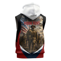 Personalized Harlem Hellfighters Sleeveless Hoodie WWI African American Soldiers Patriotic Vintage Art