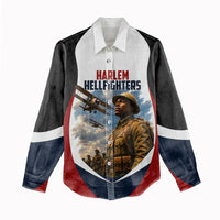 Personalized Harlem Hellfighters Women Casual Shirt WWI African American Soldiers Patriotic Vintage Art