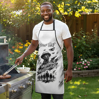 Personalized Harlem Hellfighters Apron WWI African American Soldiers Monochrome Grunge Sketch Art