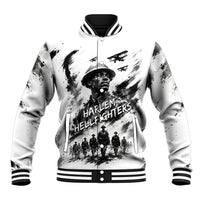 Personalized Harlem Hellfighters Baseball Jacket WWI African American Soldiers Monochrome Grunge Sketch Art