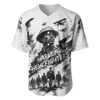 Personalized Harlem Hellfighters Baseball Jersey WWI African American Soldiers Monochrome Grunge Sketch Art