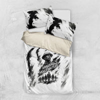 Personalized Harlem Hellfighters Bedding Set WWI African American Soldiers Monochrome Grunge Sketch Art