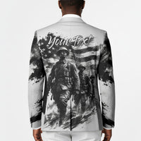 Personalized Harlem Hellfighters Blazer WWI African American Soldiers Monochrome Grunge Sketch Art