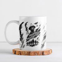 Personalized Harlem Hellfighters Ceramic Mug WWI African American Soldiers Monochrome Grunge Sketch Art