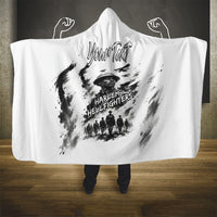 Personalized Harlem Hellfighters Hooded Blanket WWI African American Soldiers Monochrome Grunge Sketch Art
