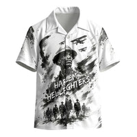 Personalized Harlem Hellfighters Kid Hawaiian Shirt WWI African American Soldiers Monochrome Grunge Sketch Art
