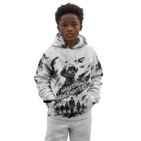 Personalized Harlem Hellfighters Kid Hoodie WWI African American Soldiers Monochrome Grunge Sketch Art