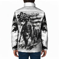 Personalized Harlem Hellfighters Padded Jacket WWI African American Soldiers Monochrome Grunge Sketch Art