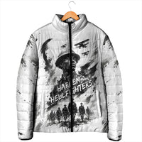 Personalized Harlem Hellfighters Padded Jacket WWI African American Soldiers Monochrome Grunge Sketch Art