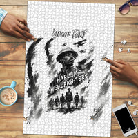 Personalized Harlem Hellfighters Puzzle WWI African American Soldiers Monochrome Grunge Sketch Art