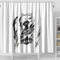 Personalized Harlem Hellfighters Shower Curtain WWI African American Soldiers Monochrome Grunge Sketch Art