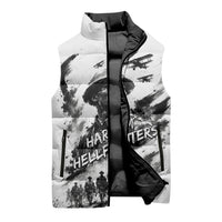 Personalized Harlem Hellfighters Sleeveless Puffer Jacket WWI African American Soldiers Monochrome Grunge Sketch Art