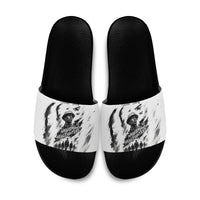 Personalized Harlem Hellfighters Slide Sandals WWI African American Soldiers Monochrome Grunge Sketch Art